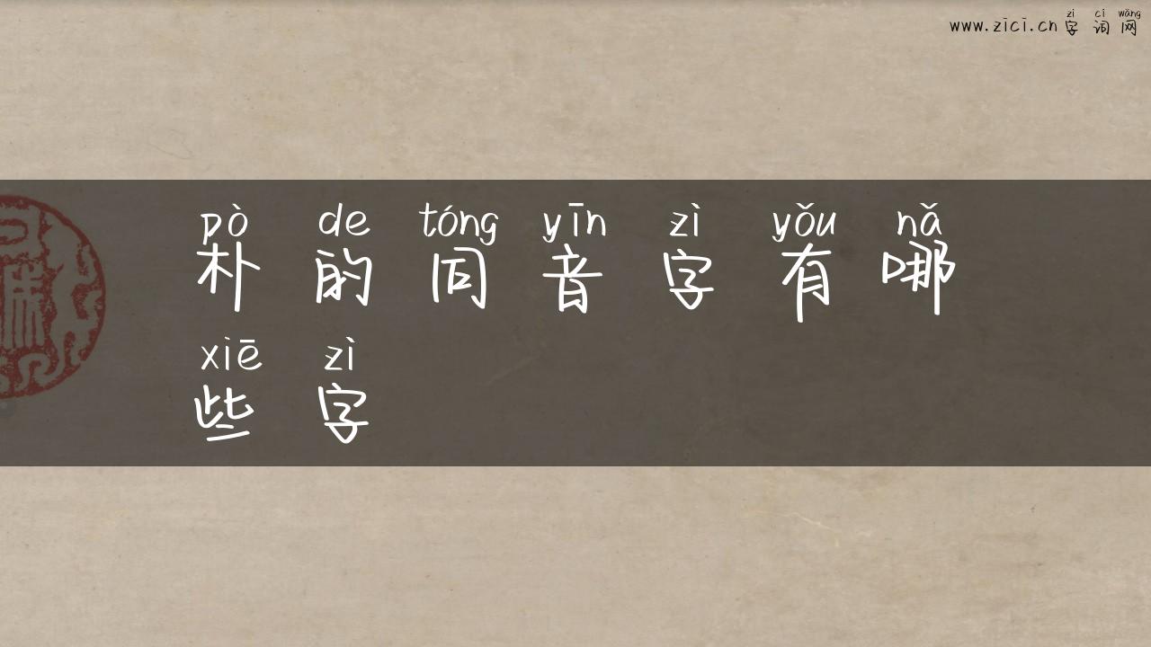 朴的同音字有哪些字
