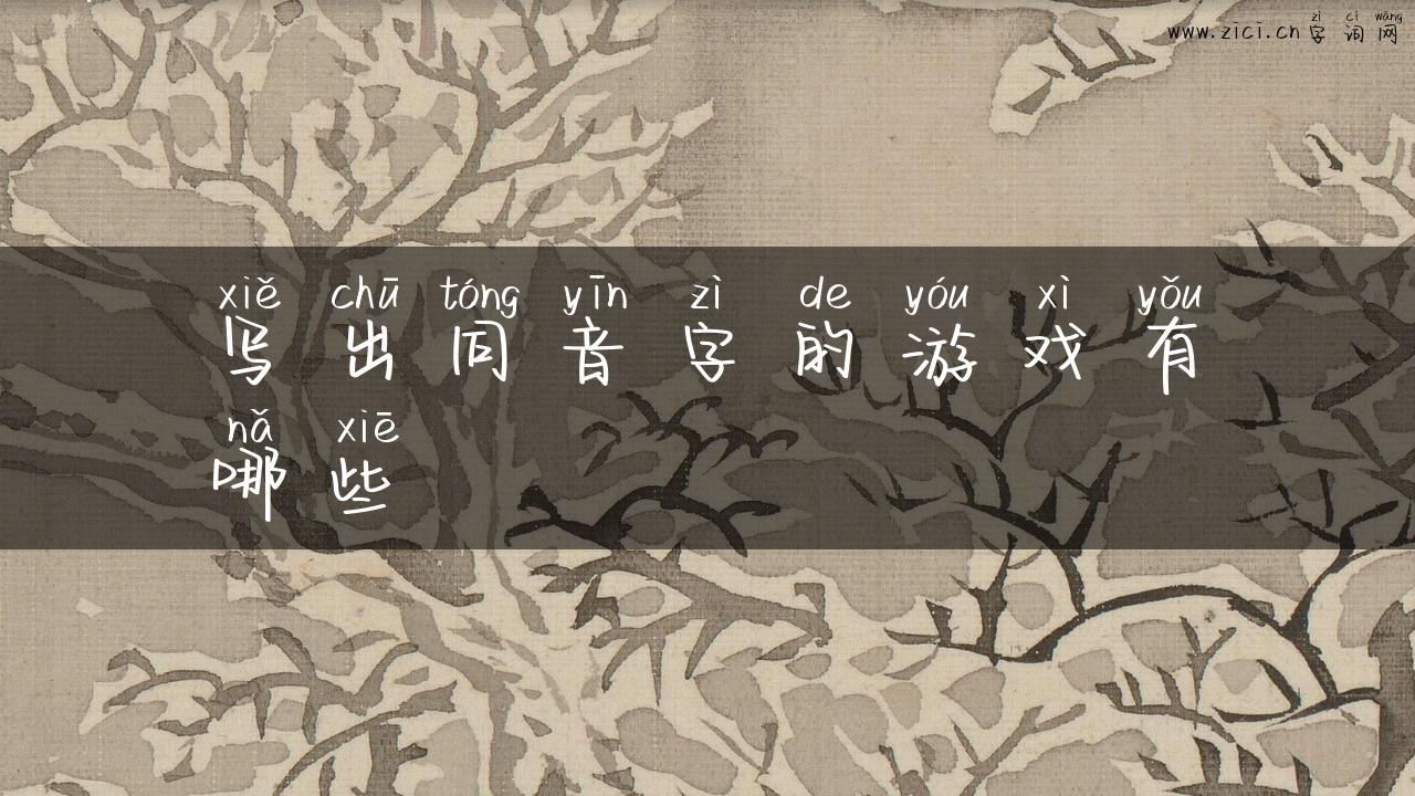写出同音字的游戏有哪些