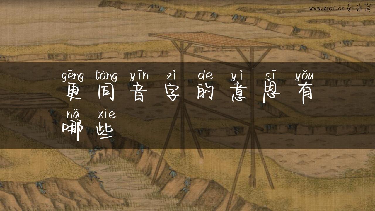 更同音字的意思有哪些