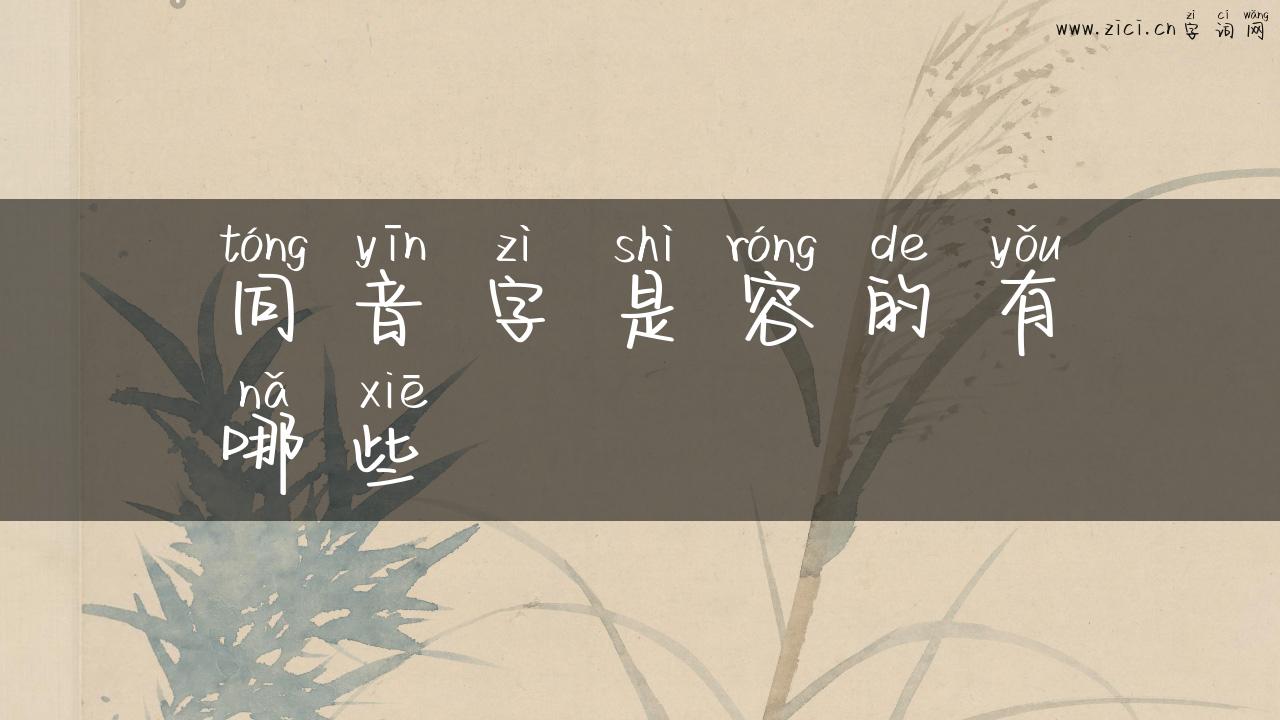 同音字是容的有哪些
