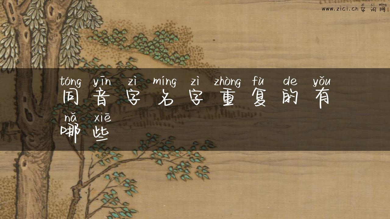 同音字名字重复的有哪些