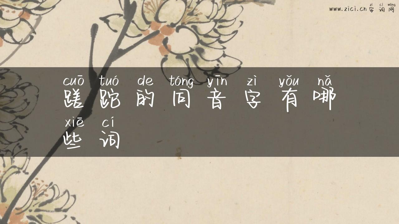 蹉跎的同音字有哪些词