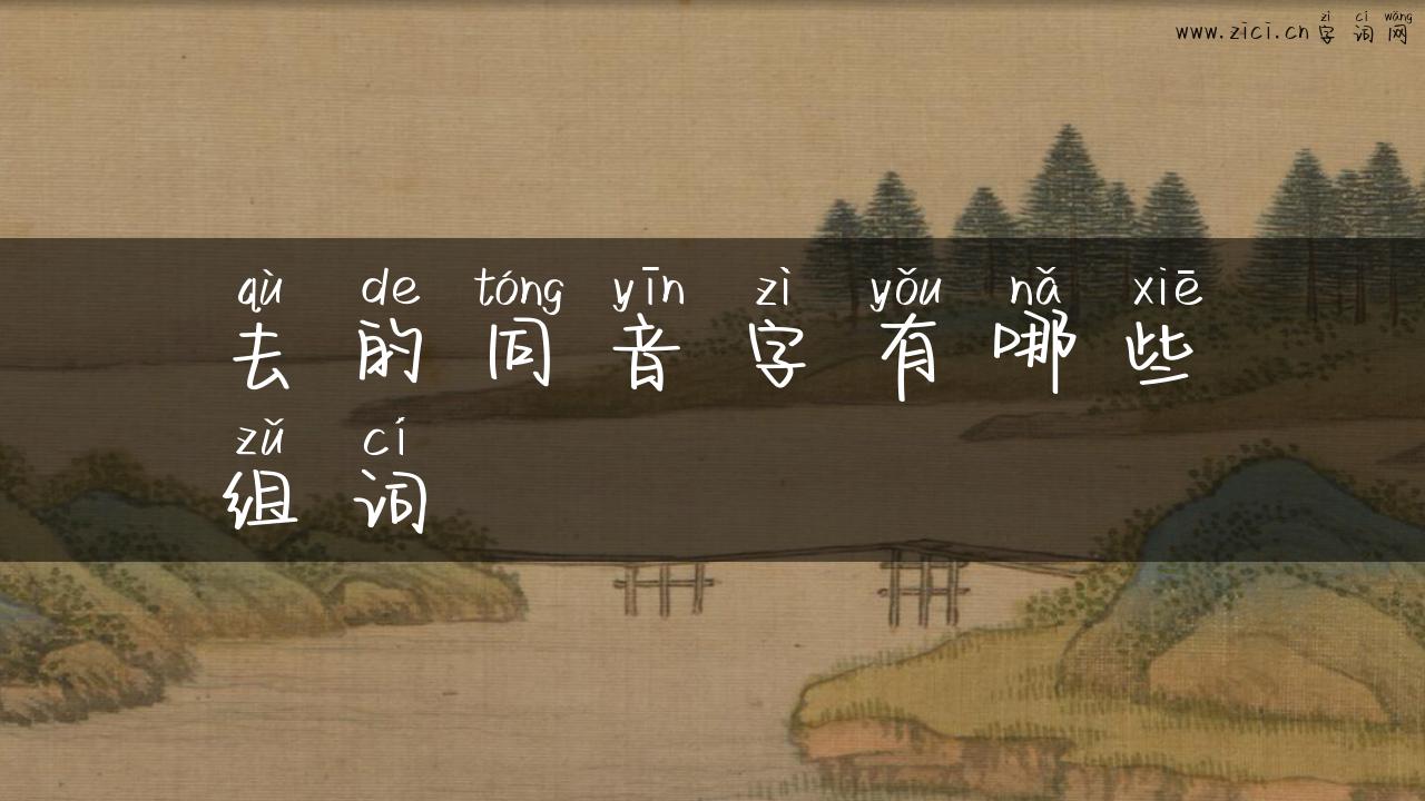 去的同音字有哪些组词