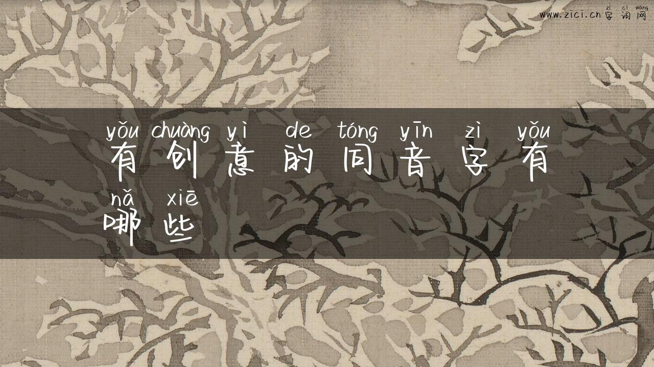有创意的同音字有哪些