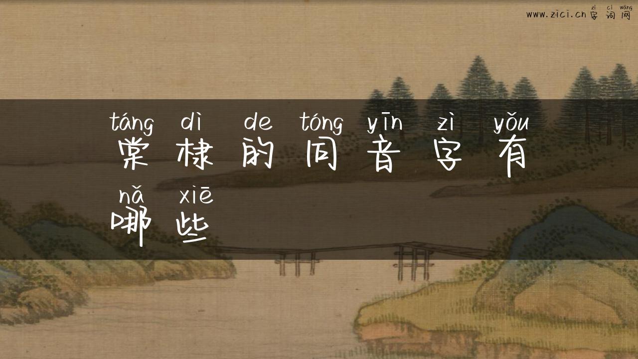 棠棣的同音字有哪些