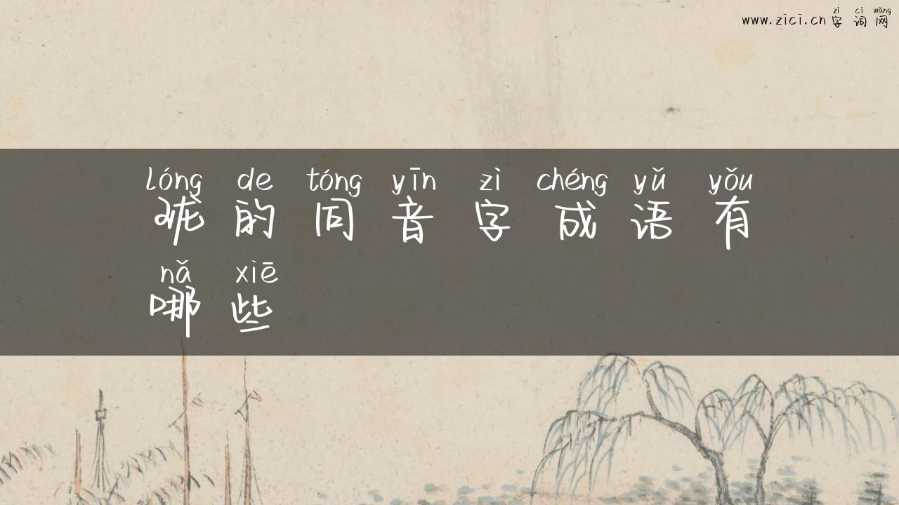 珑的同音字成语有哪些