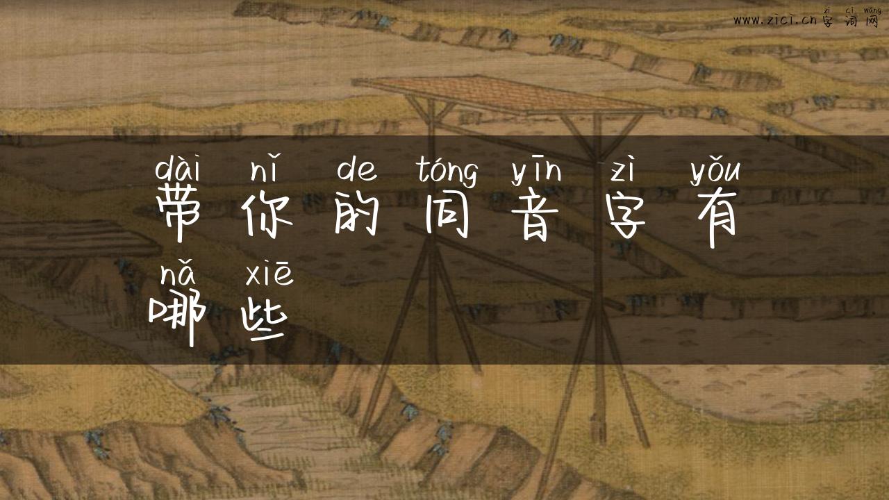 带你的同音字有哪些