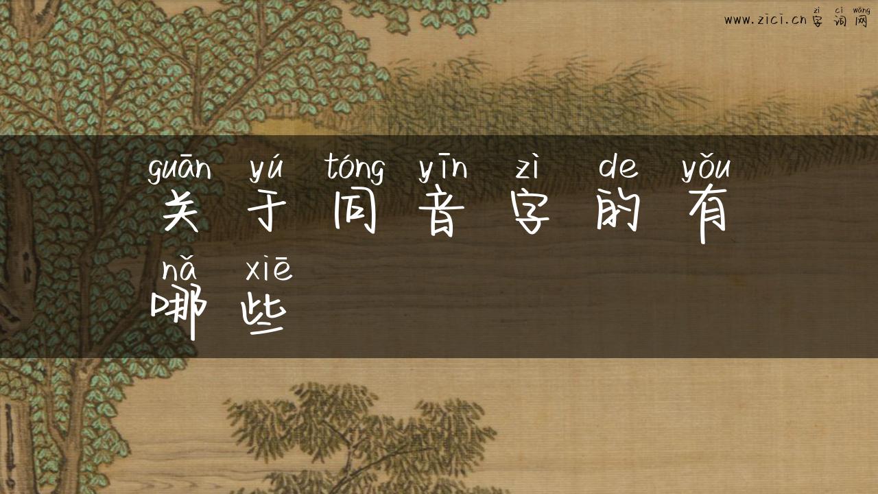关于同音字的有哪些