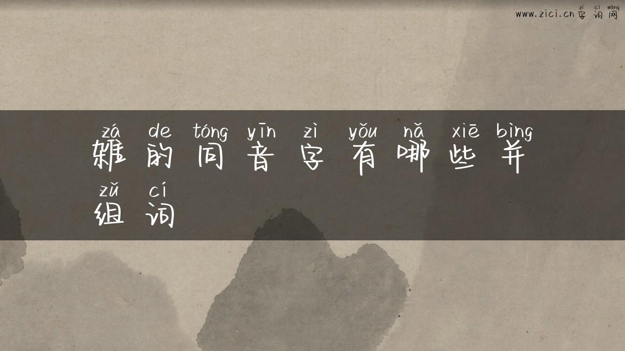 雑的同音字有哪些并组词