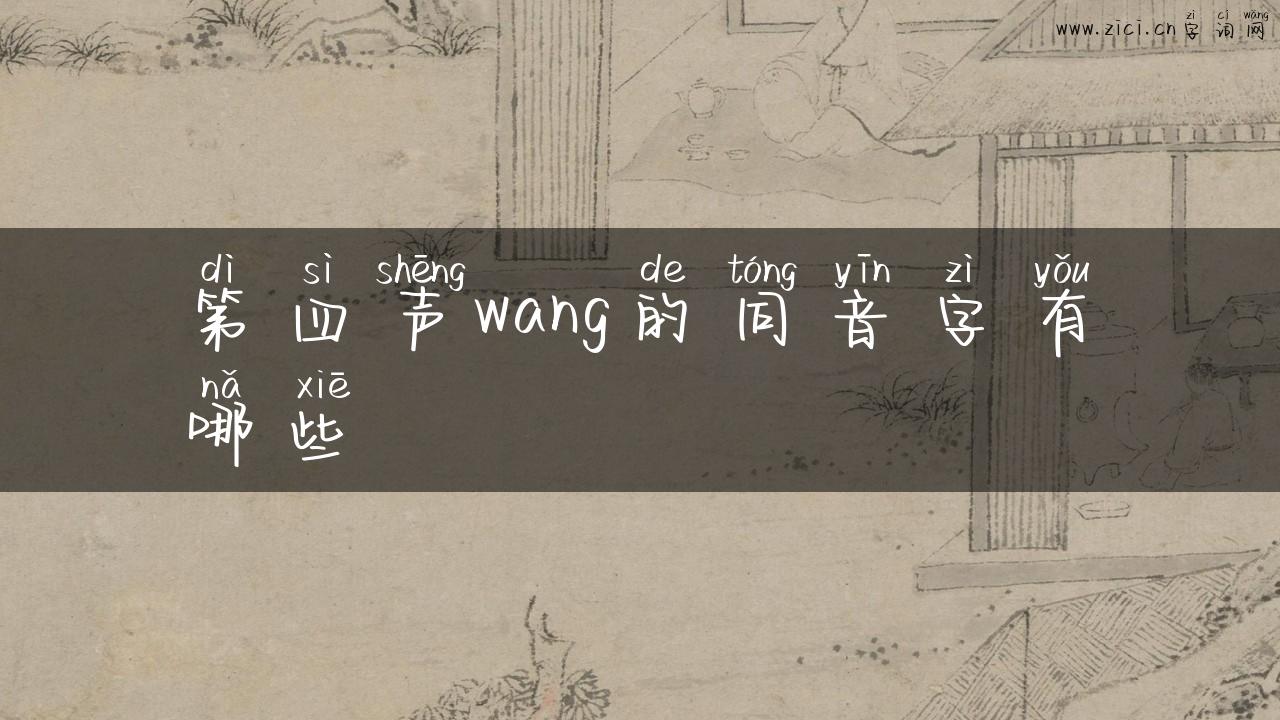 第四声wang的同音字有哪些