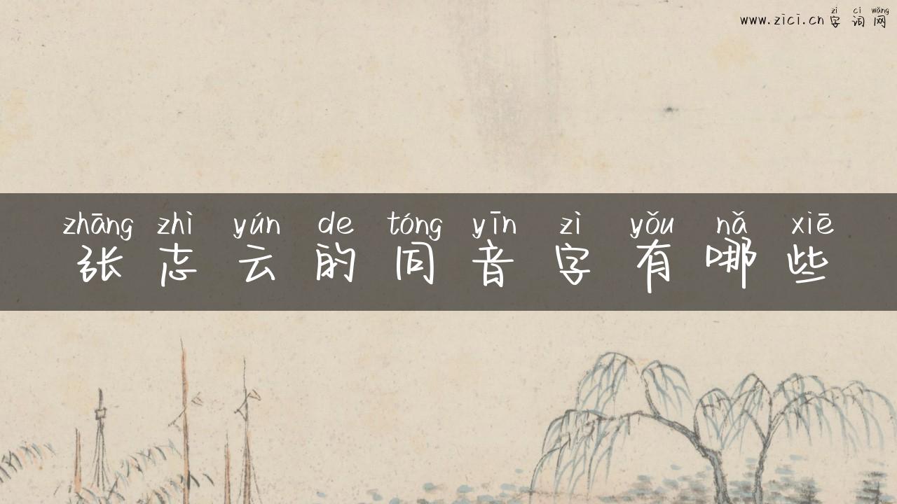 张志云的同音字有哪些