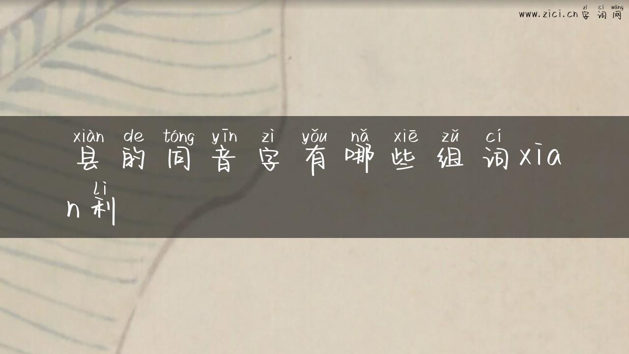 县的同音字有哪些组词xian利