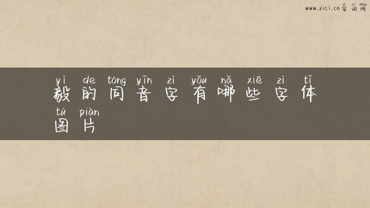 毅的同音字有哪些字体图片