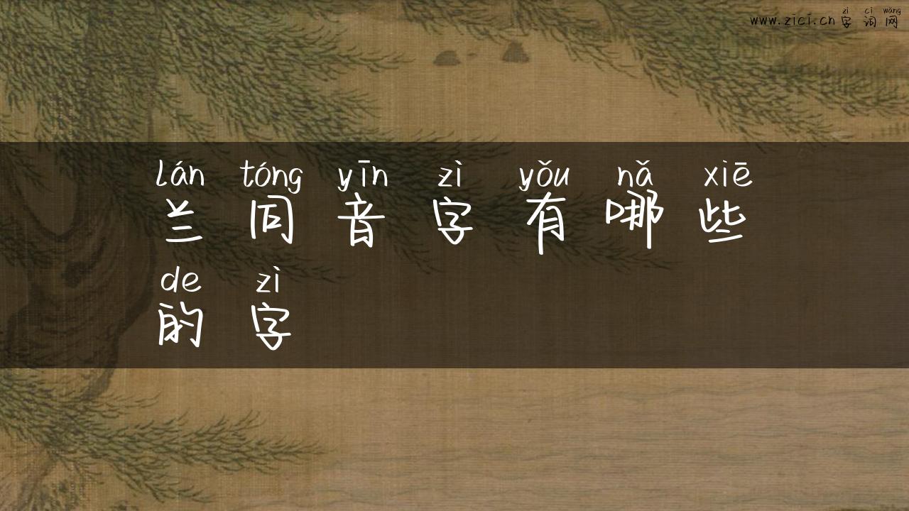 兰同音字有哪些的字