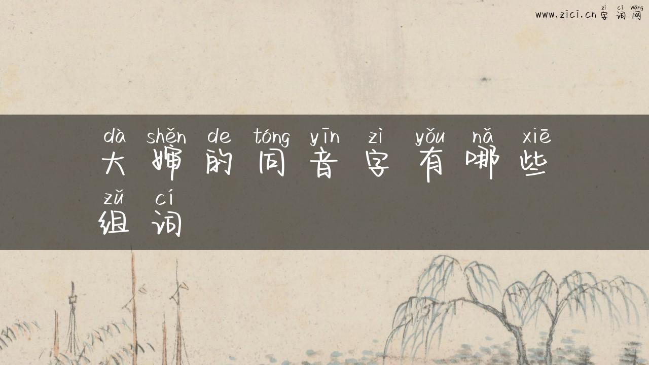 大婶的同音字有哪些组词