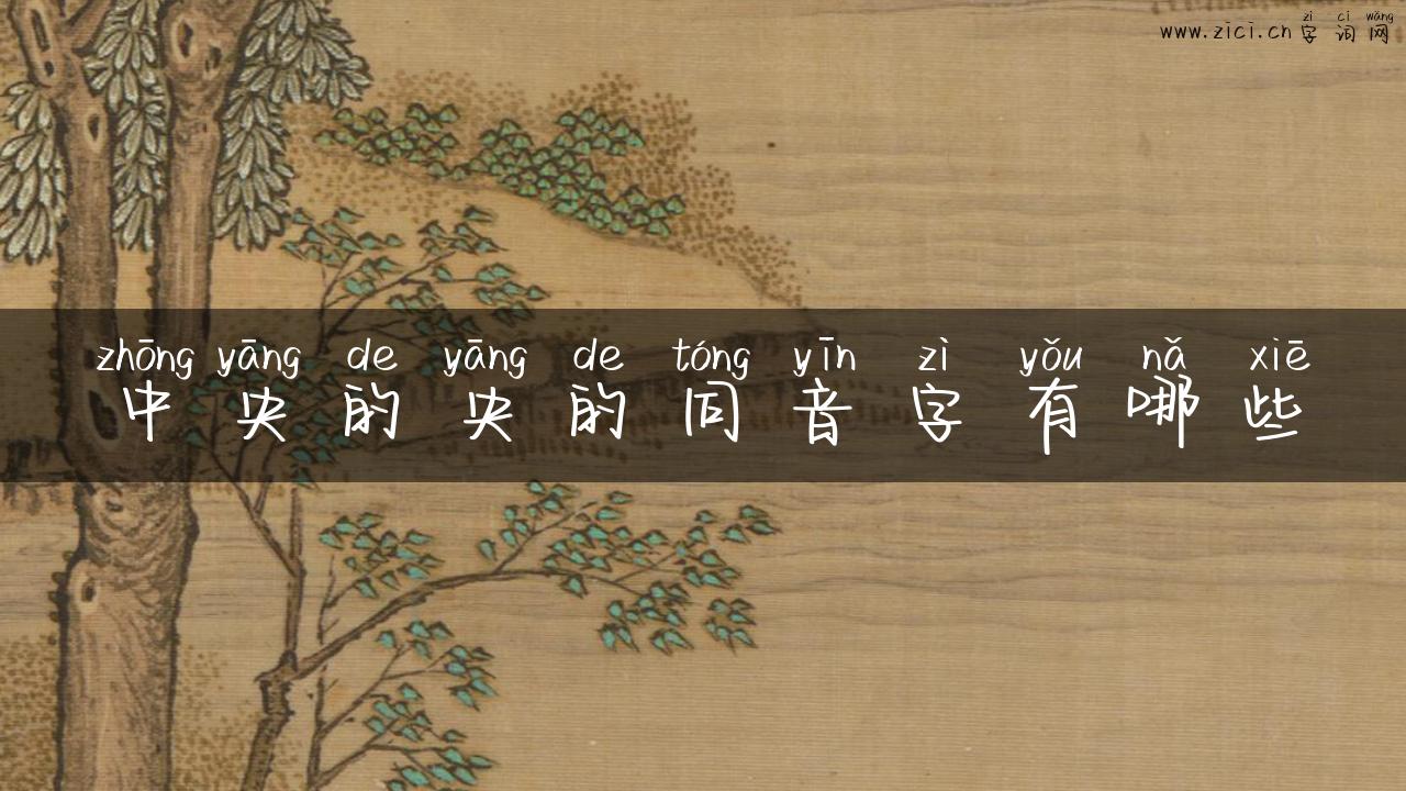 中央的央的同音字有哪些
