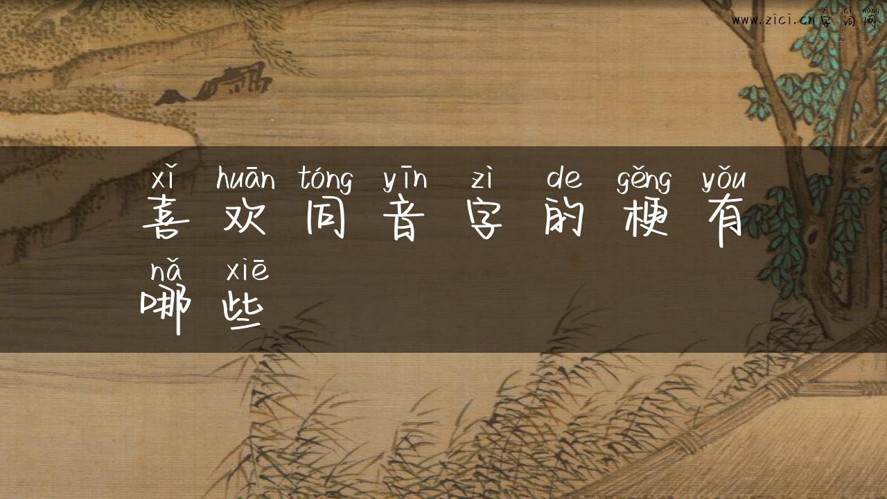 喜欢同音字的梗有哪些
