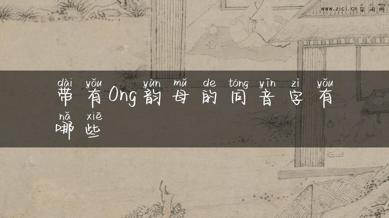 带有0ng韵母的同音字有哪些