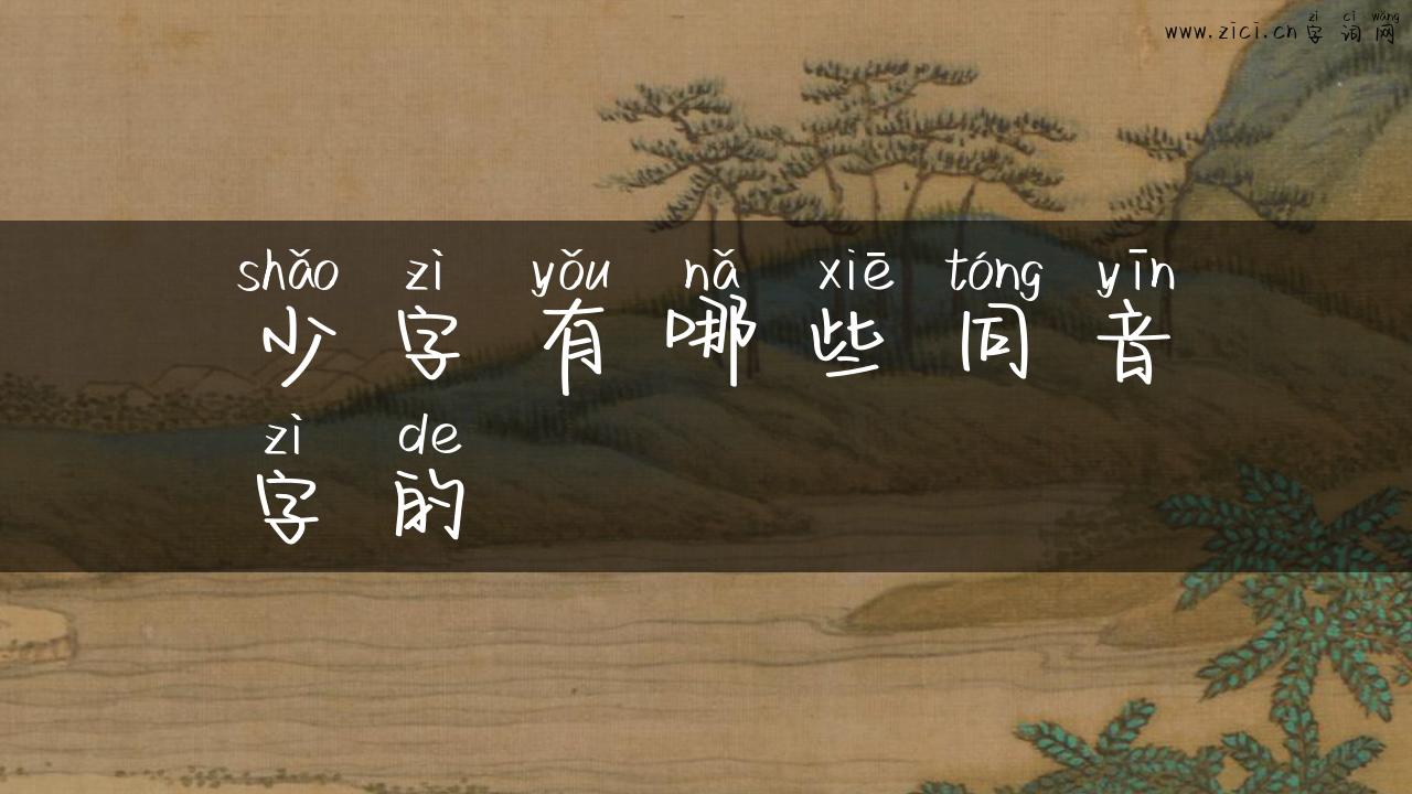 少字有哪些同音字的