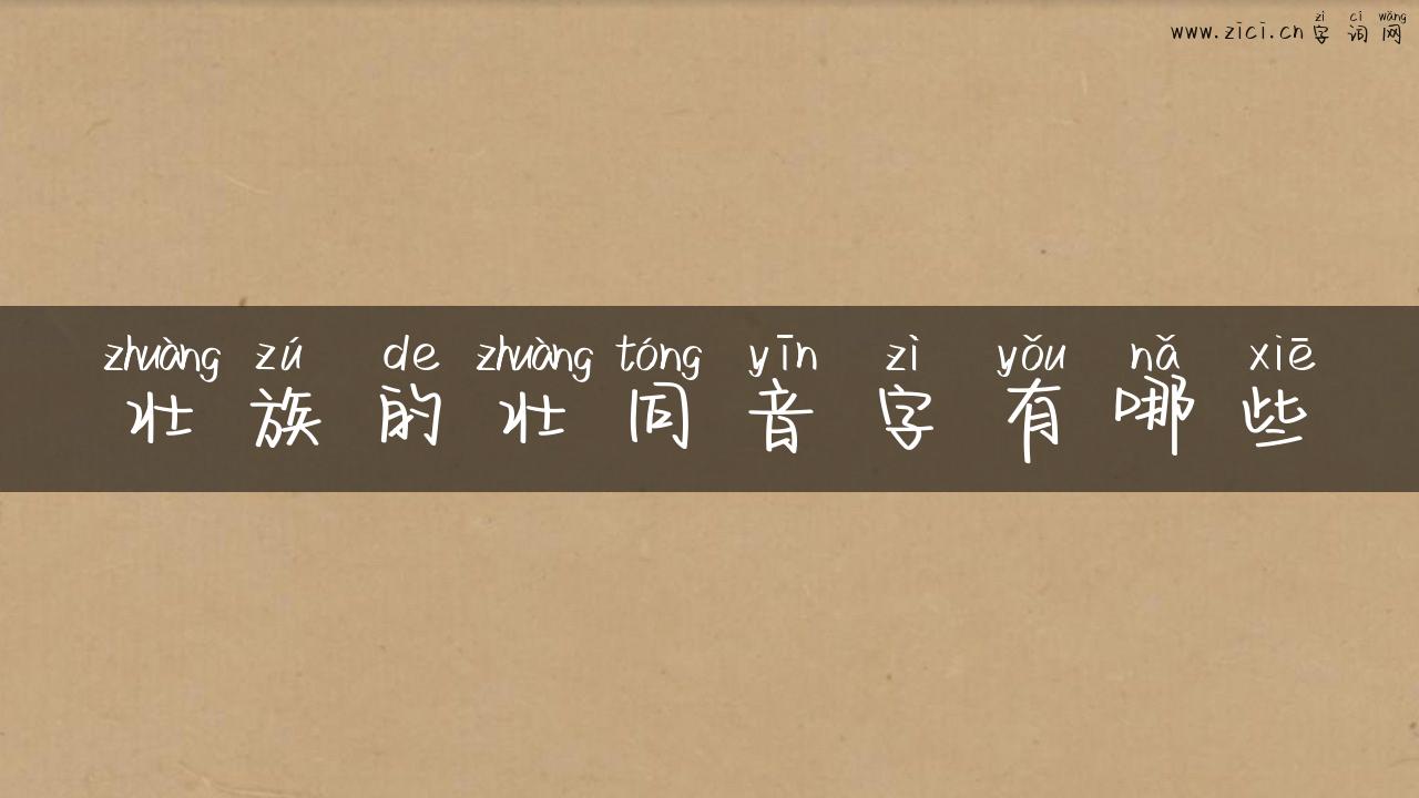 壮族的壮同音字有哪些
