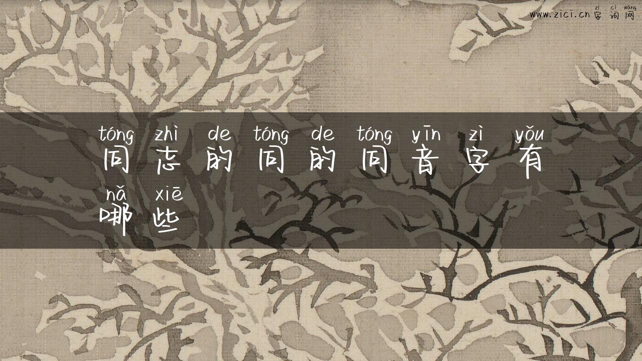 同志的同的同音字有哪些