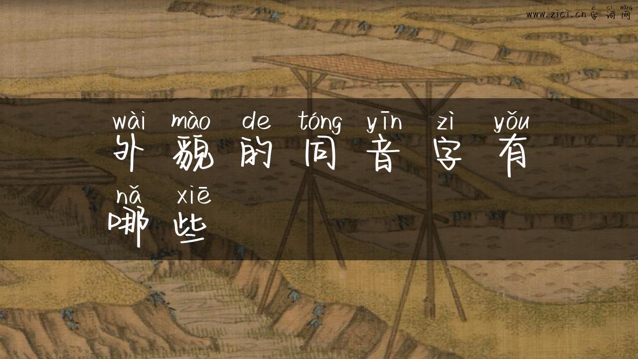 外貌的同音字有哪些