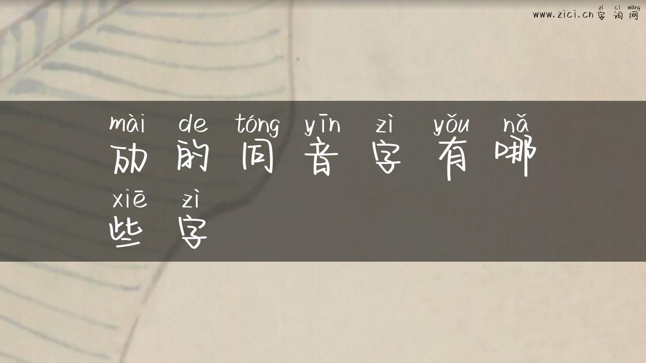劢的同音字有哪些字