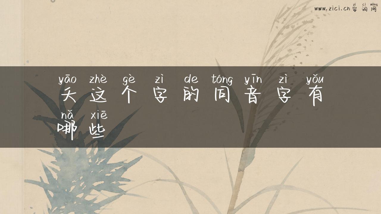 夭这个字的同音字有哪些