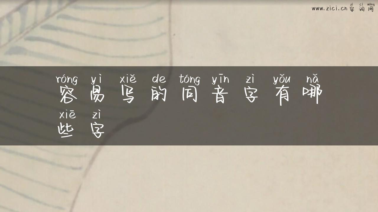 容易写的同音字有哪些字