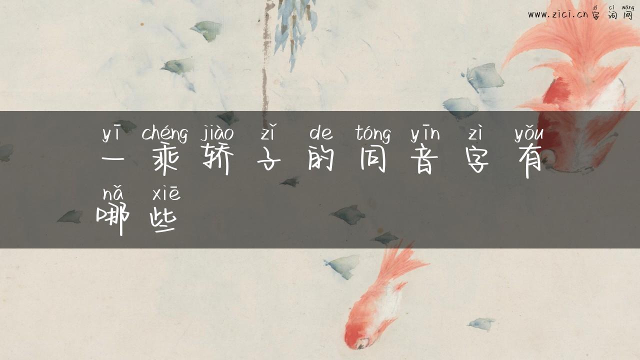 一乘轿子的同音字有哪些