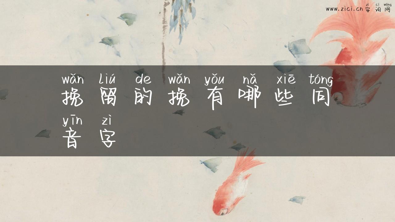 挽留的挽有哪些同音字
