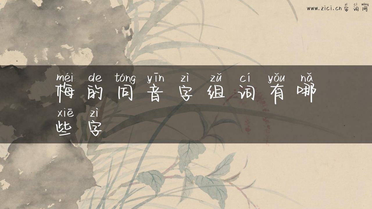 梅的同音字组词有哪些字