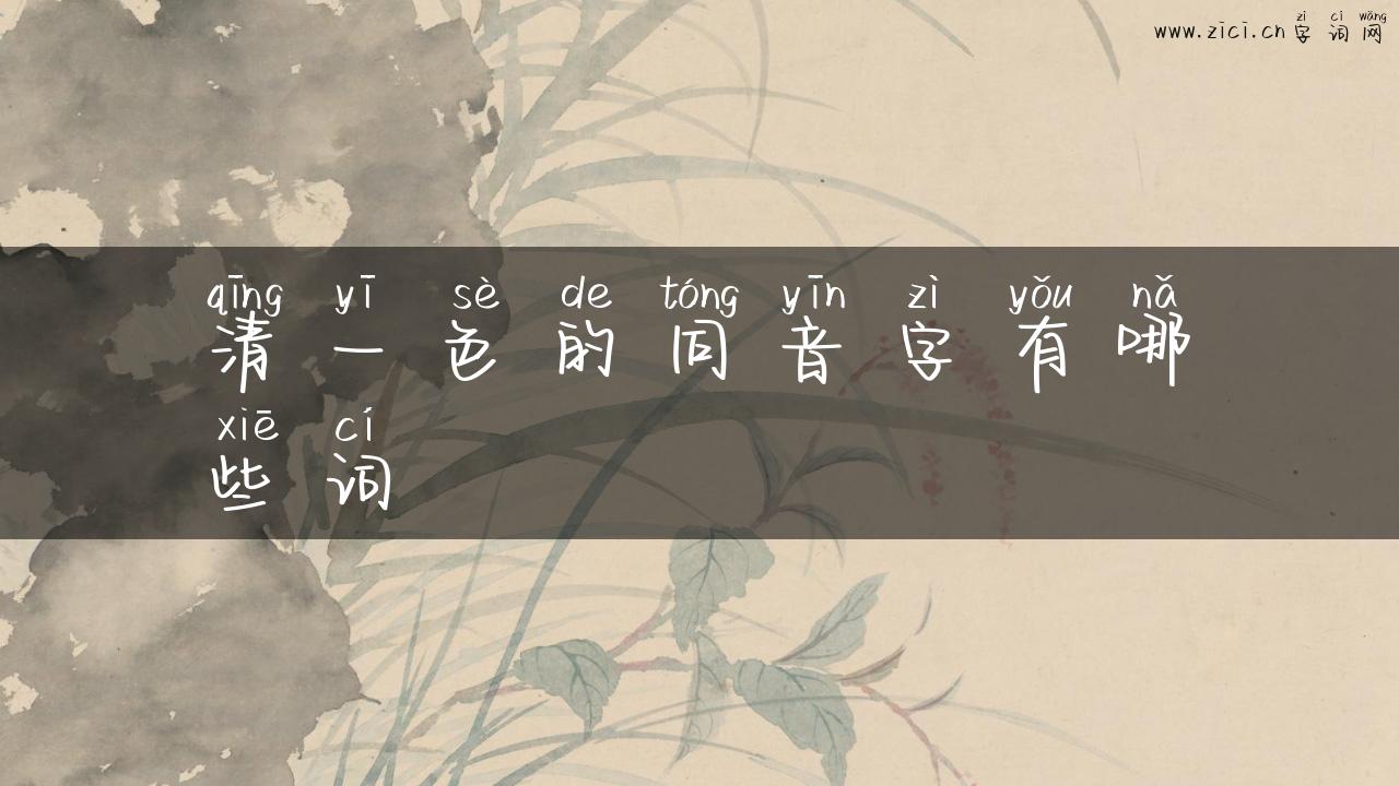 清一色的同音字有哪些词