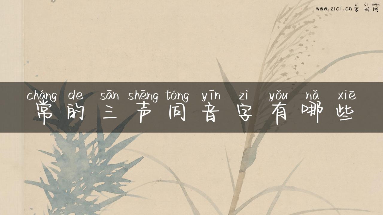 常的三声同音字有哪些