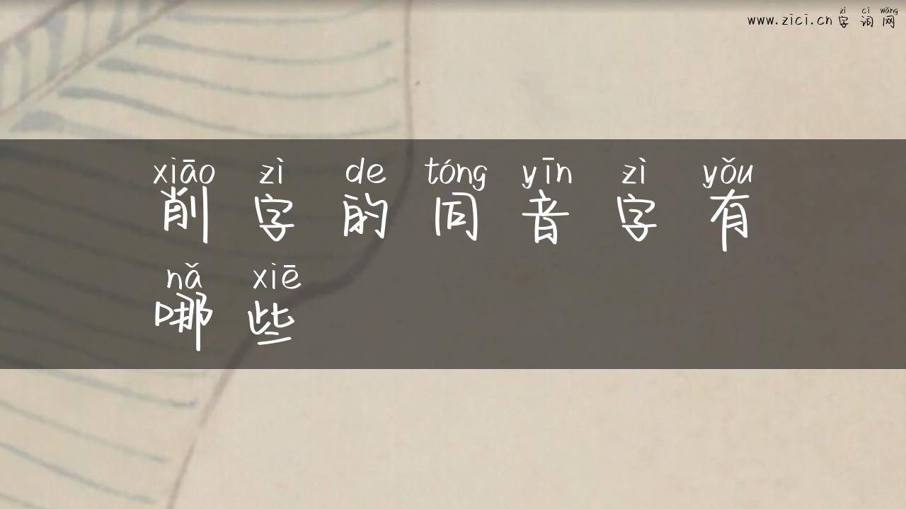 削字的同音字有哪些