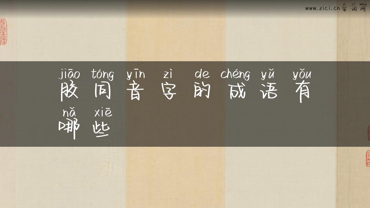 胶同音字的成语有哪些
