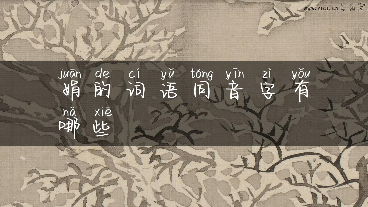娟的词语同音字有哪些