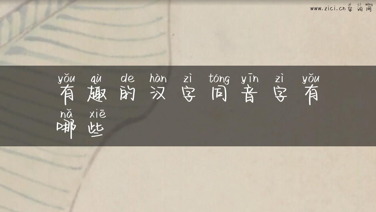 有趣的汉字同音字有哪些