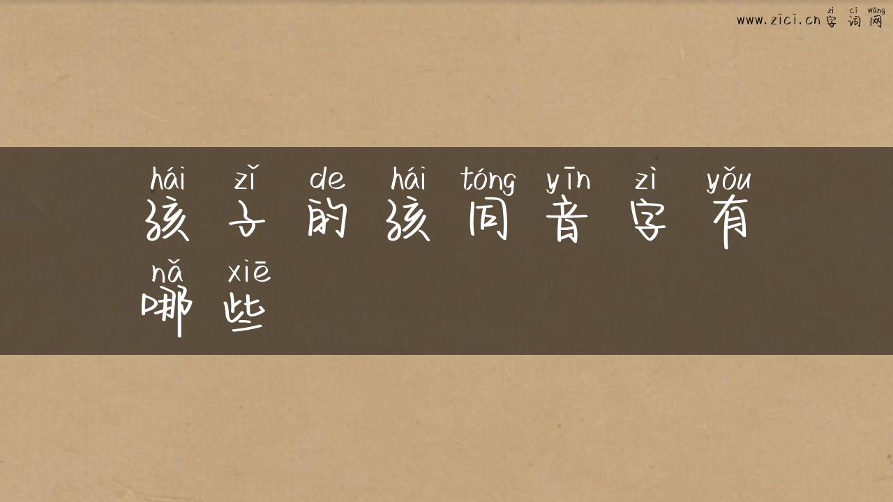 孩子的孩同音字有哪些