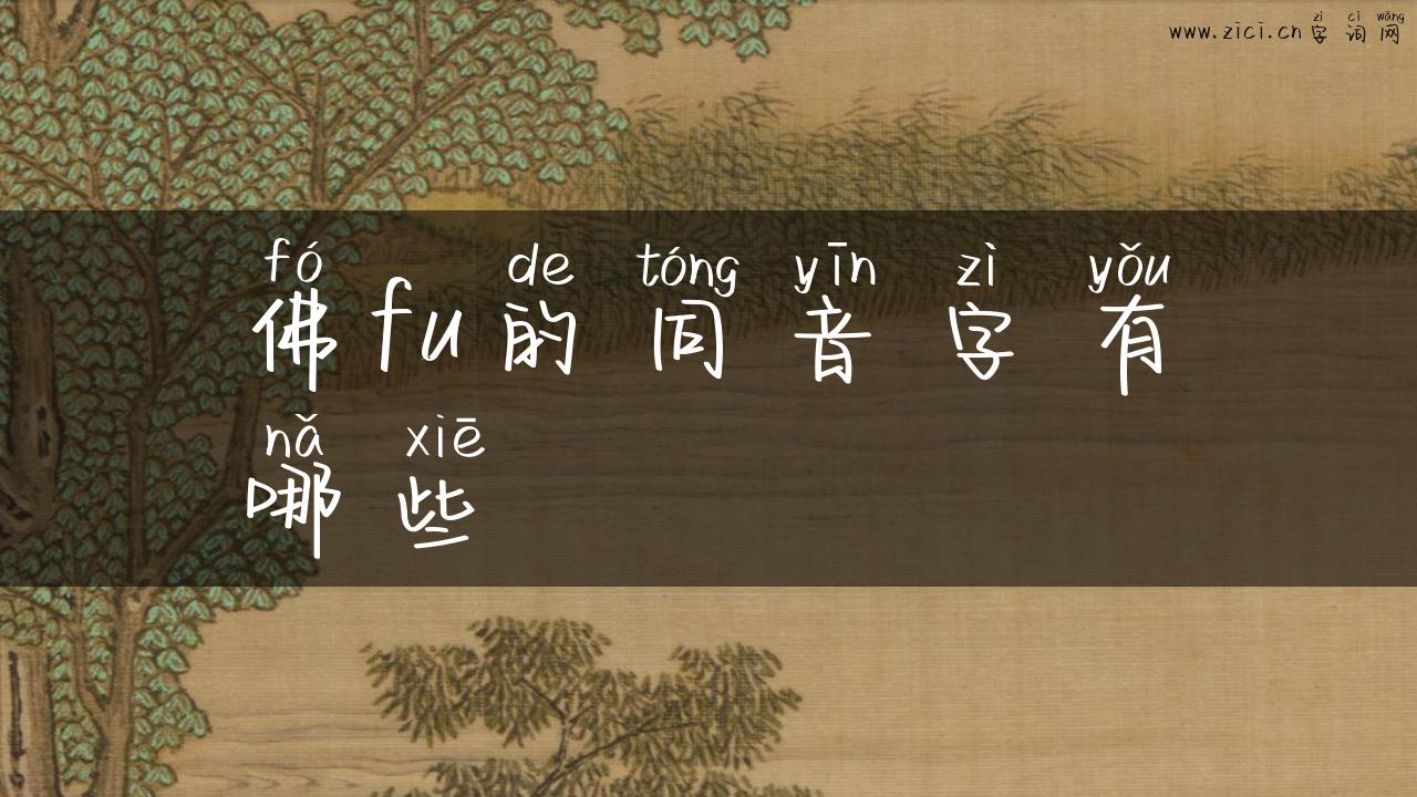 佛fu的同音字有哪些