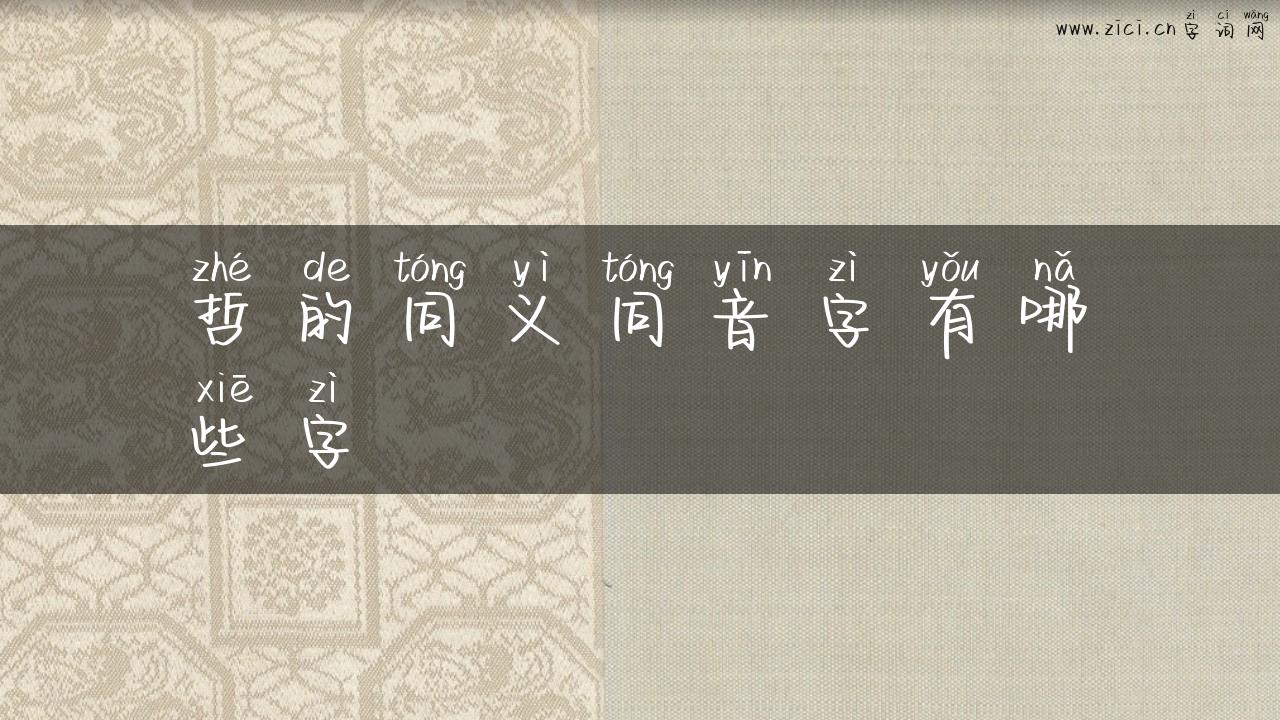 哲的同义同音字有哪些字