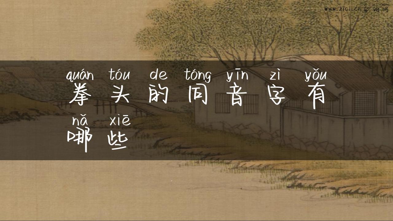 拳头的同音字有哪些