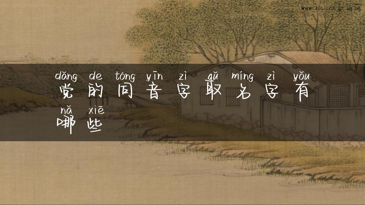 党的同音字取名字有哪些