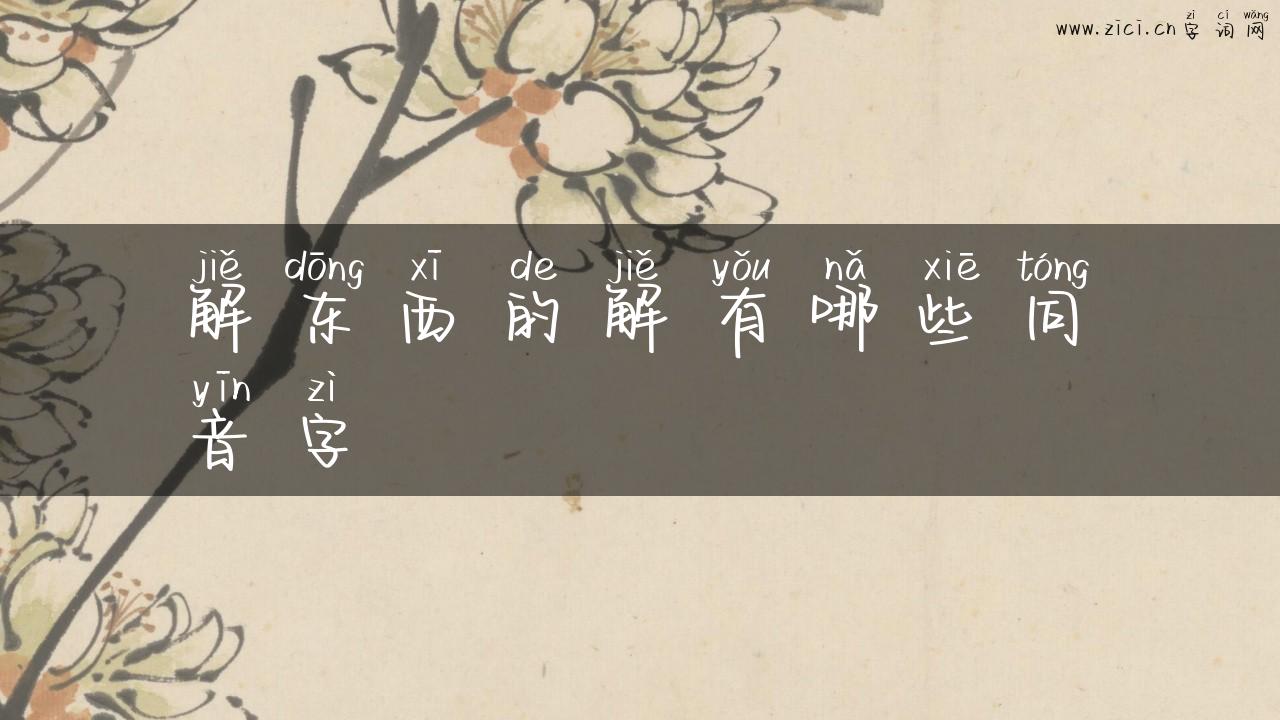 解东西的解有哪些同音字