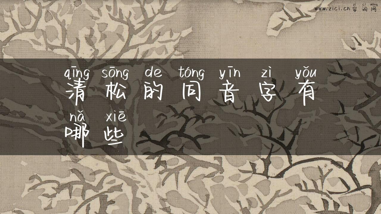 清松的同音字有哪些