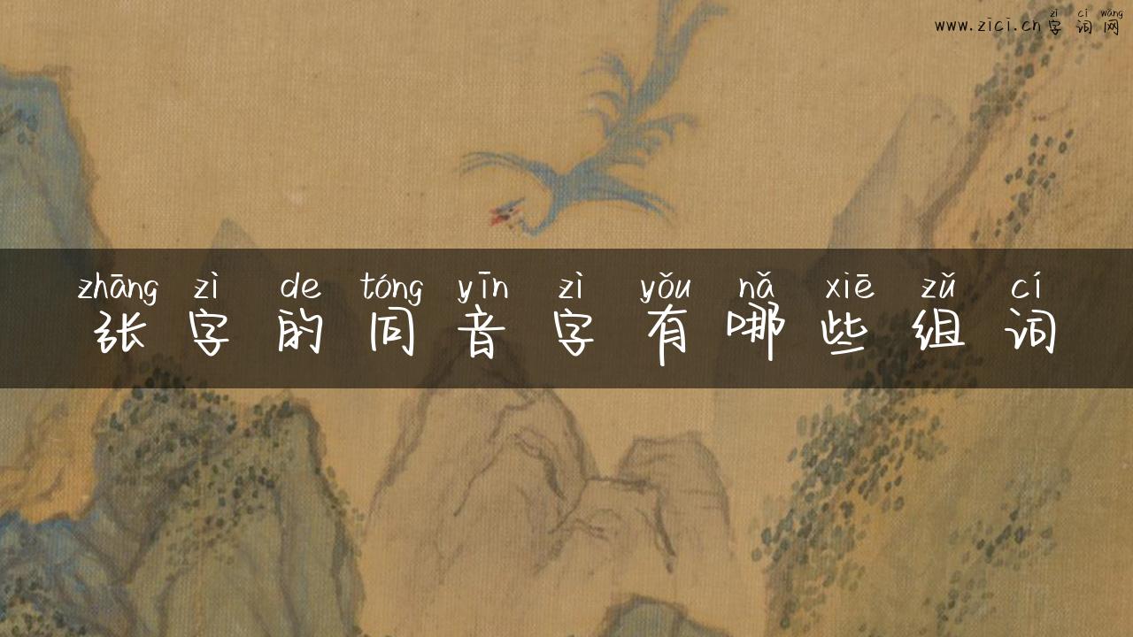 张字的同音字有哪些组词