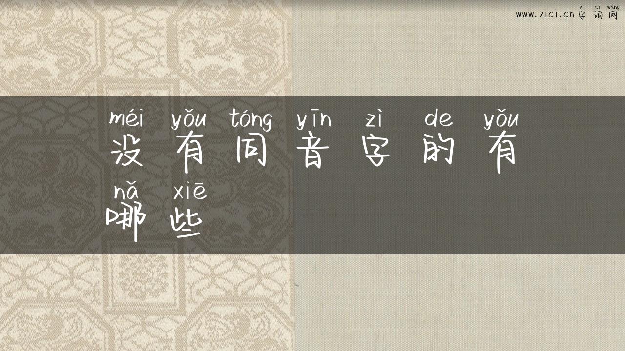 没有同音字的有哪些