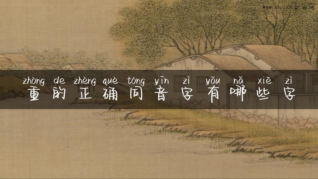 重的正确同音字有哪些字