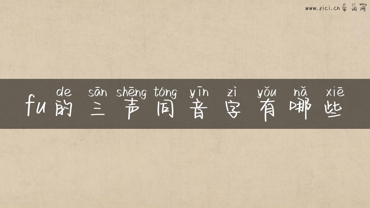 fu的三声同音字有哪些