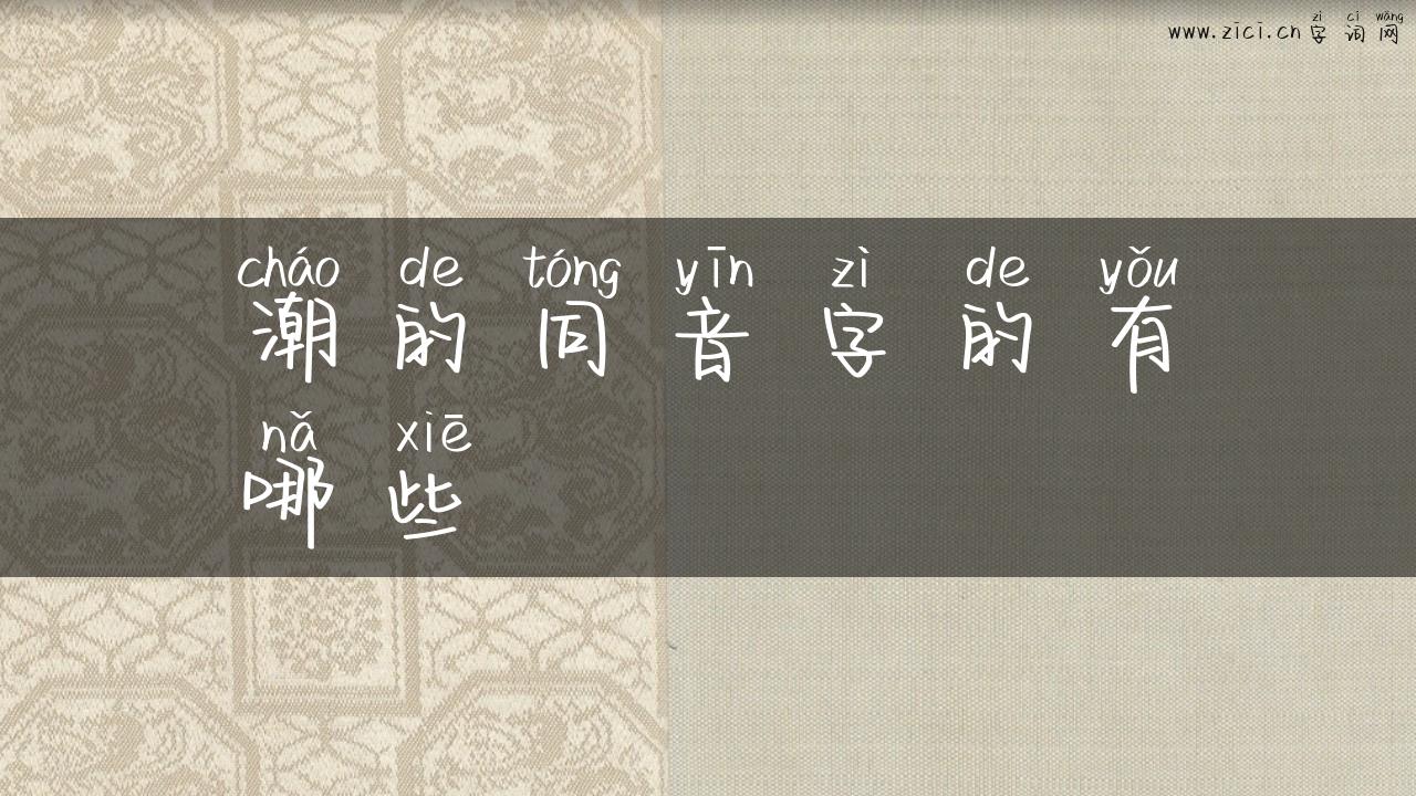 潮的同音字的有哪些